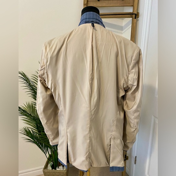 Selected Blue Plaid Blazer For Men/Women, Size 40R Slim Fit - Picture 12 of 16